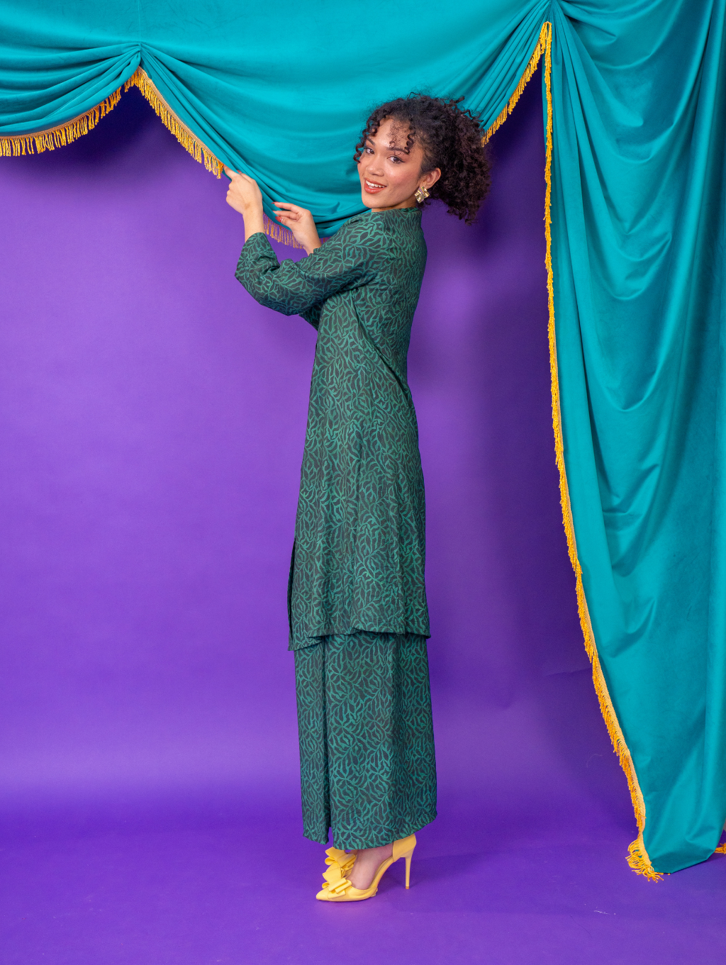 Rosa Maxi Kebaya - Grain Teal