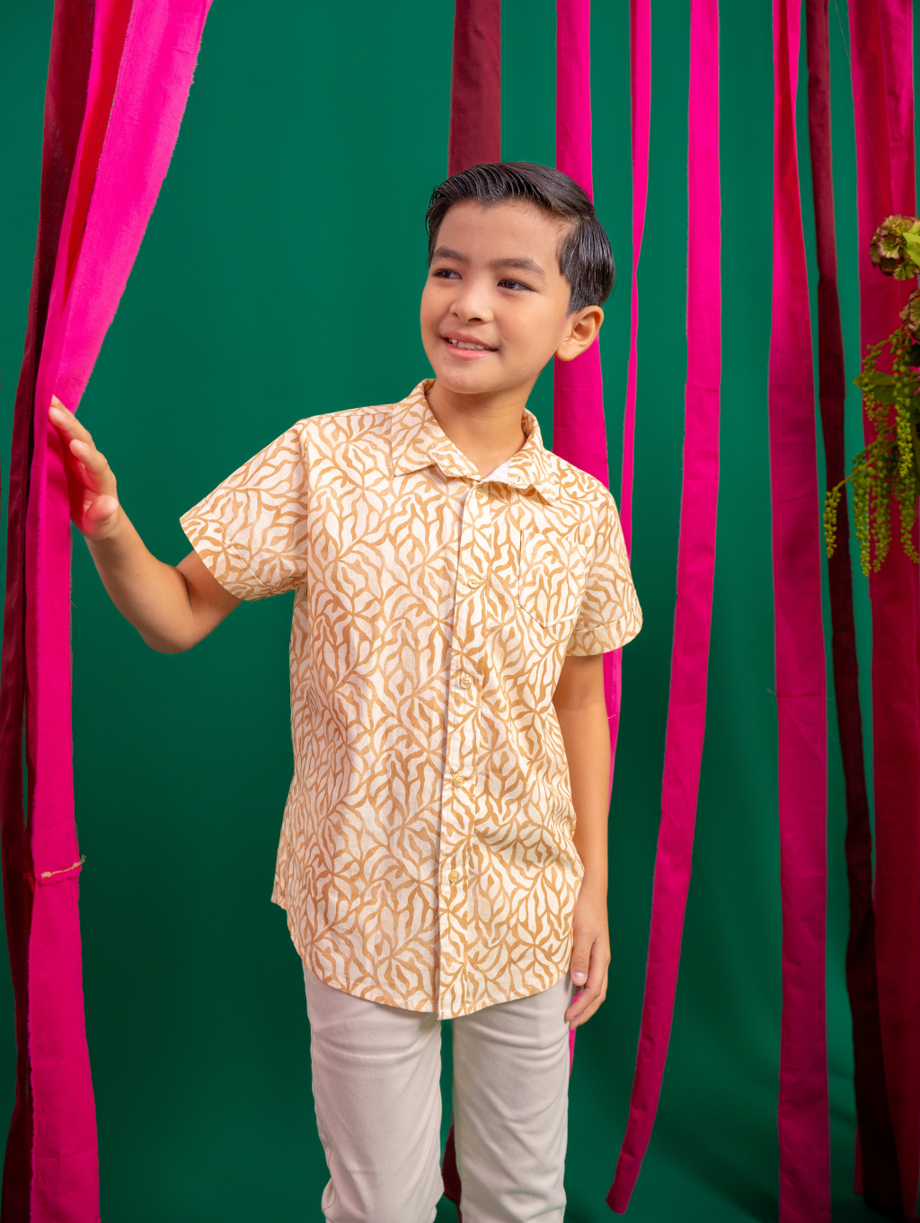 KIDS Basil Shirt - Grain Cream