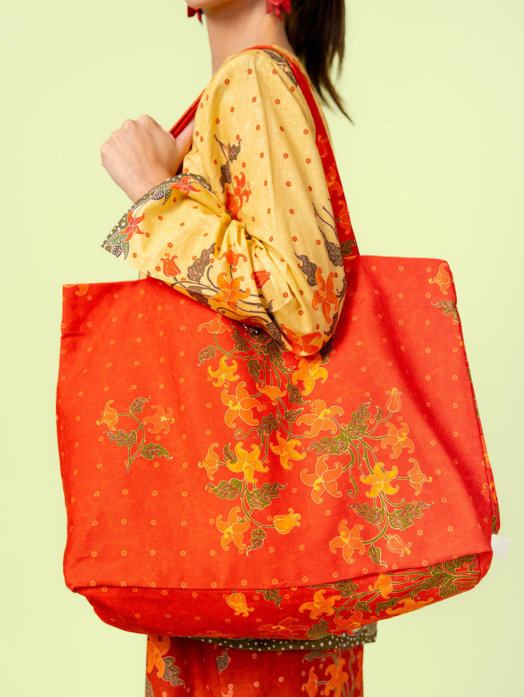 Canvas Tote Bag - Kelumpang Merah