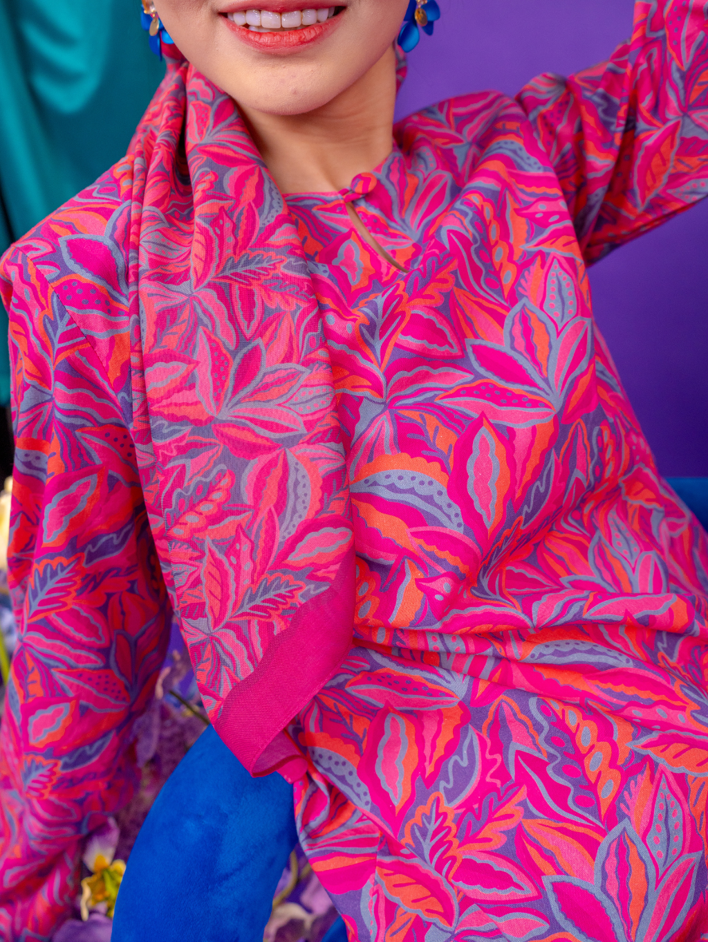 Square Scarf - Mora Pink