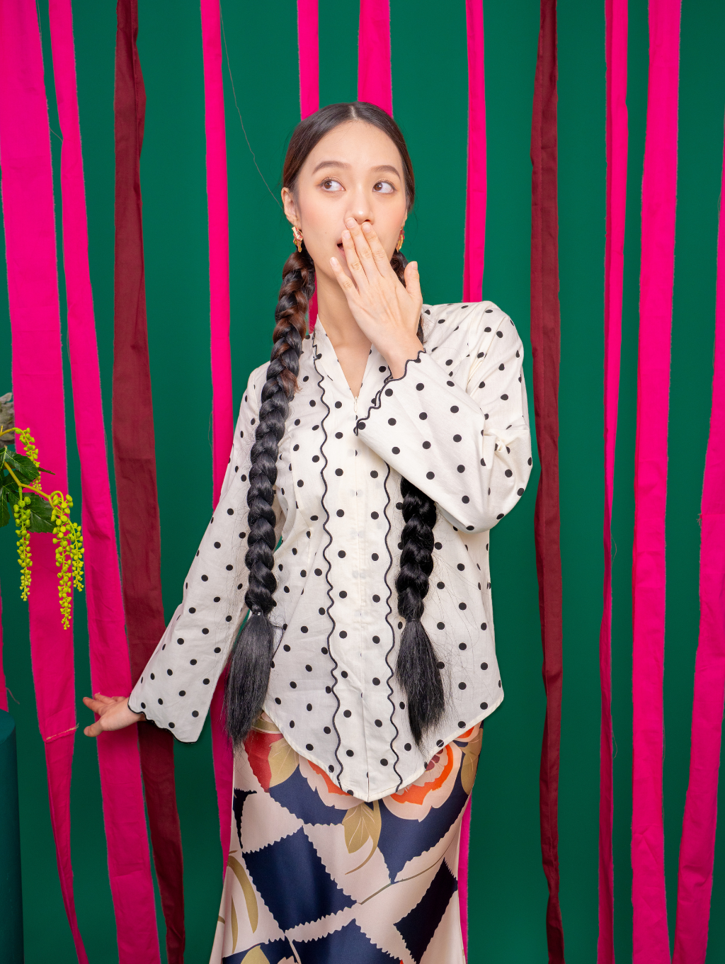 Elora Kebaya Top - Polka