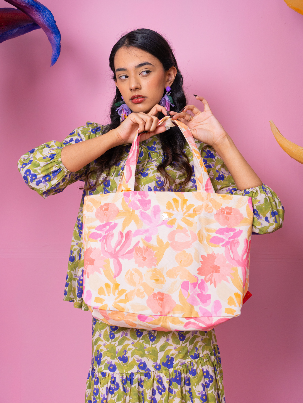 Canvas Tote Bag - Calanthe Pink