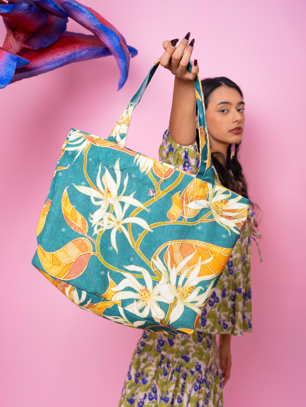 Canvas Tote Bag - Cempaka Teal