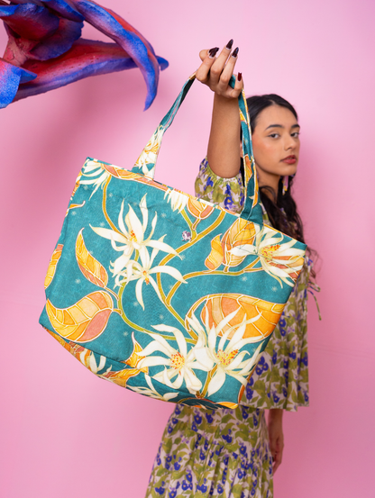 Canvas Tote Bag - Cempaka Teal