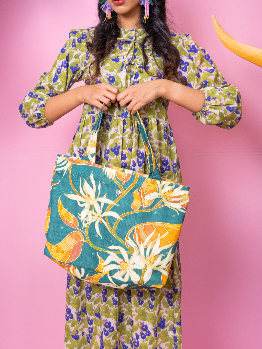 Canvas Tote Bag - Cempaka Teal