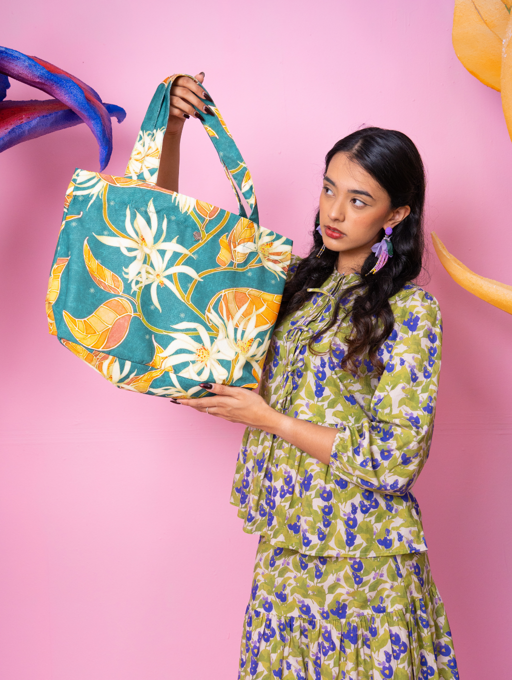 Canvas Tote Bag - Cempaka Teal