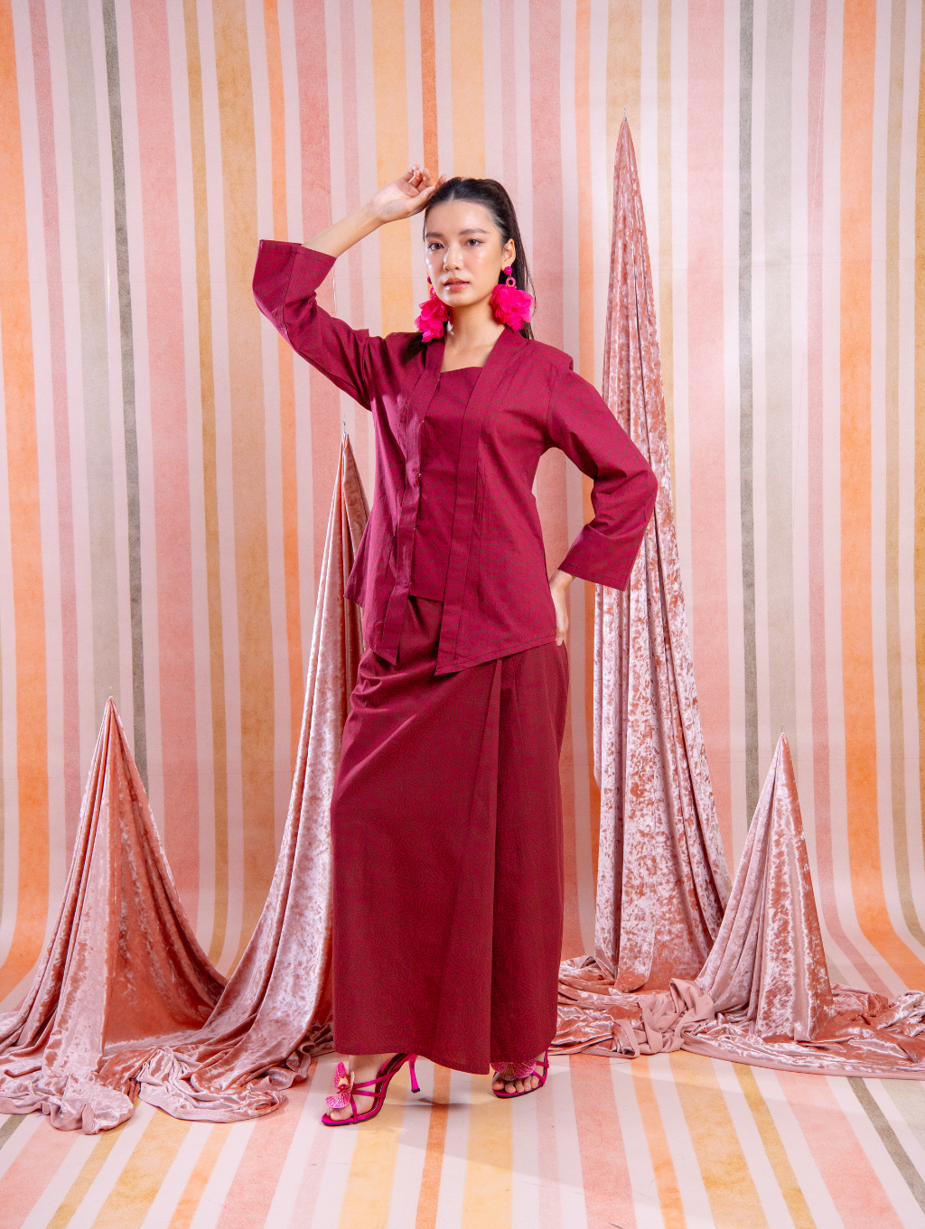 Agnes Kotabaru Kebaya - Delia Maroon