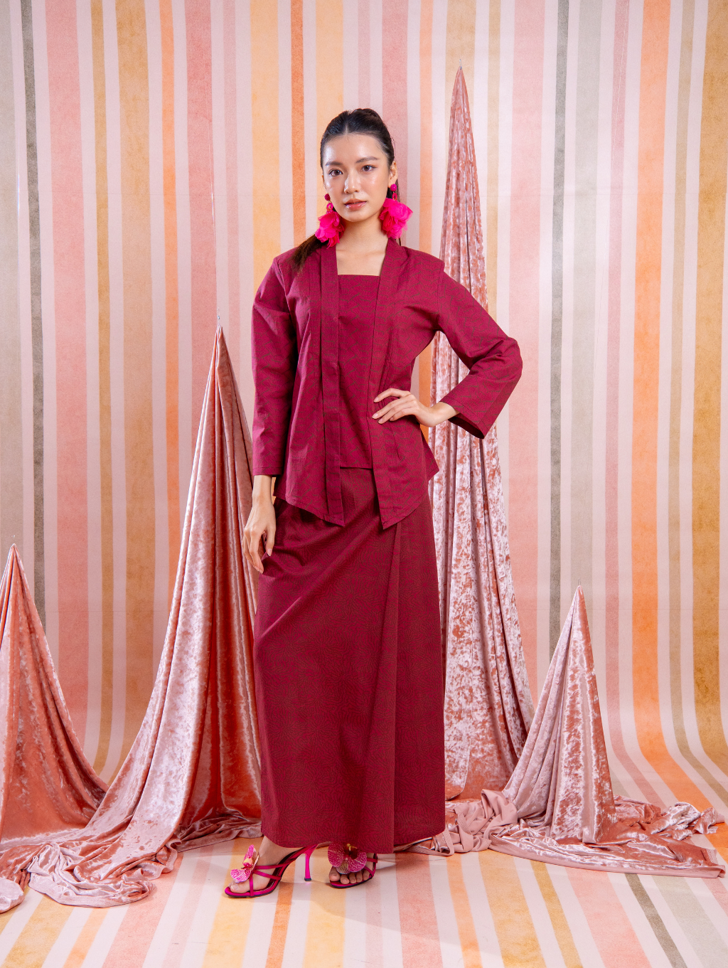 Agnes Kotabaru Kebaya - Delia Maroon