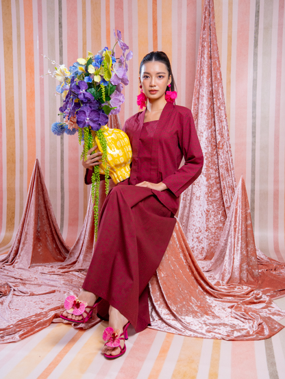 Agnes Kotabaru Kebaya - Delia Maroon