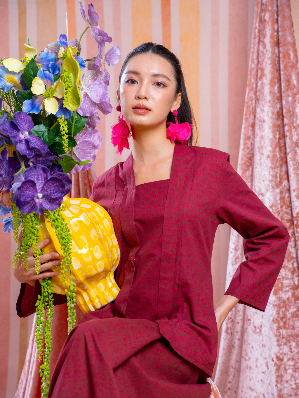 Agnes Kotabaru Kebaya - Delia Maroon