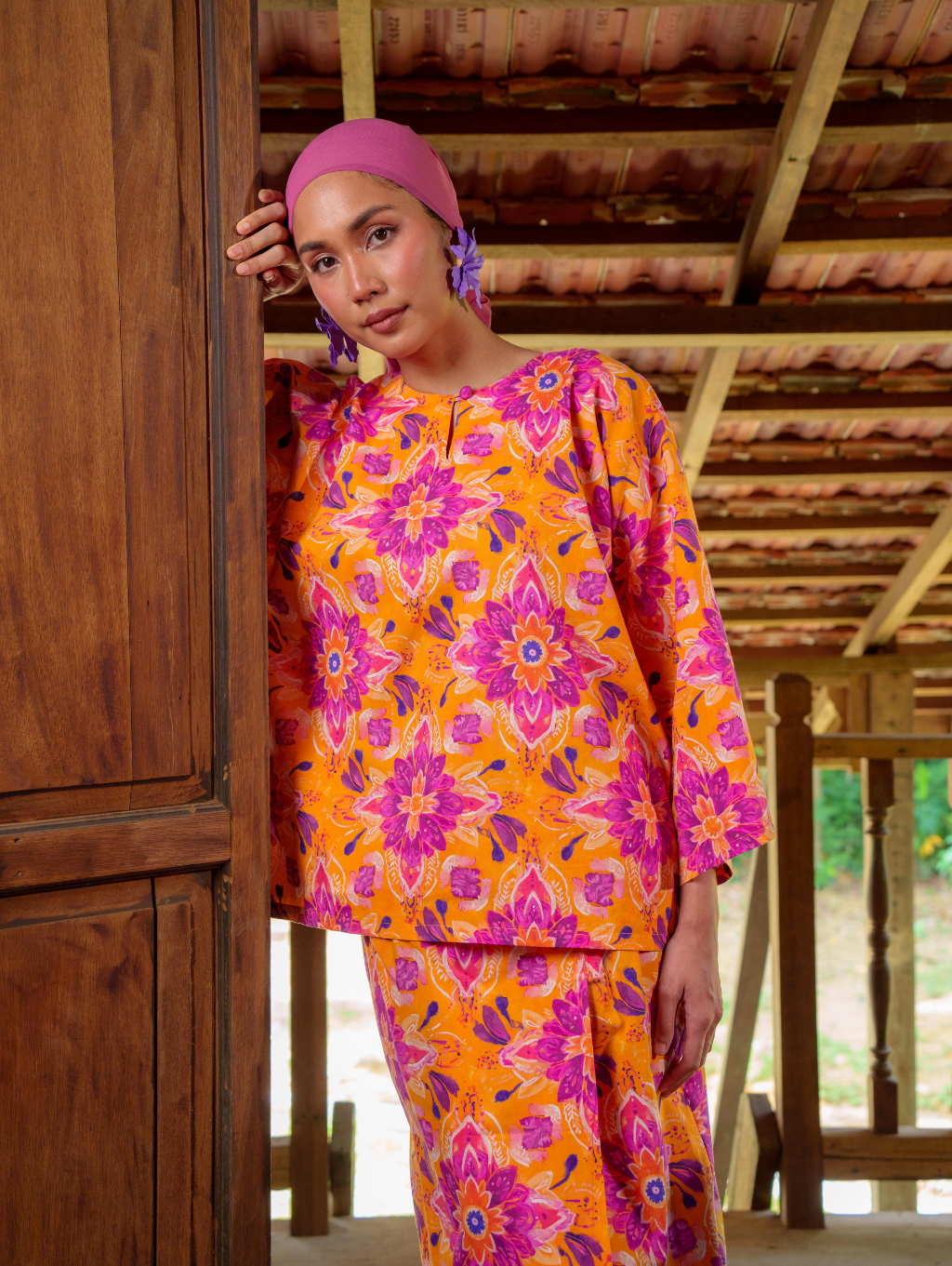 Tilly Oversized Kurung - Moonpetal