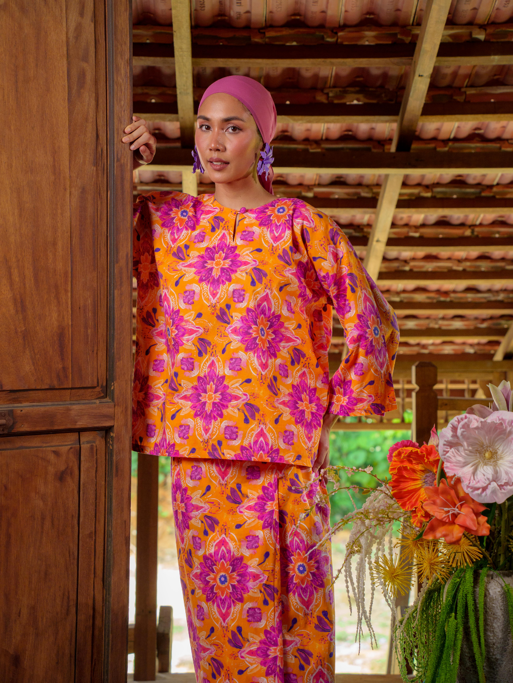 Tilly Oversized Kurung - Moonpetal
