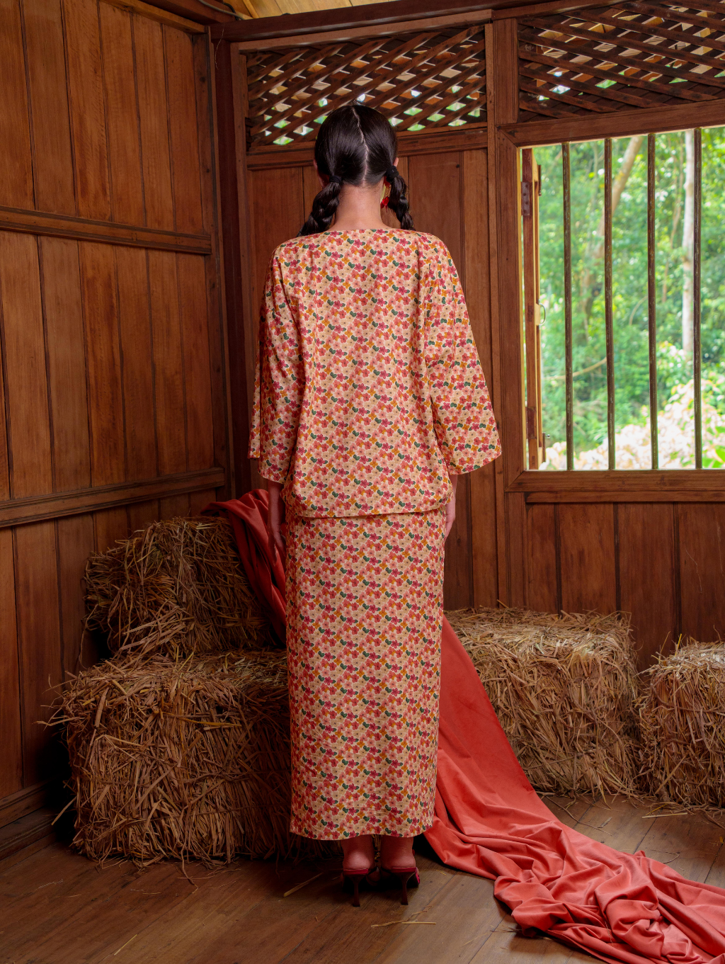 Tilly Oversized Kurung - Talia Cream