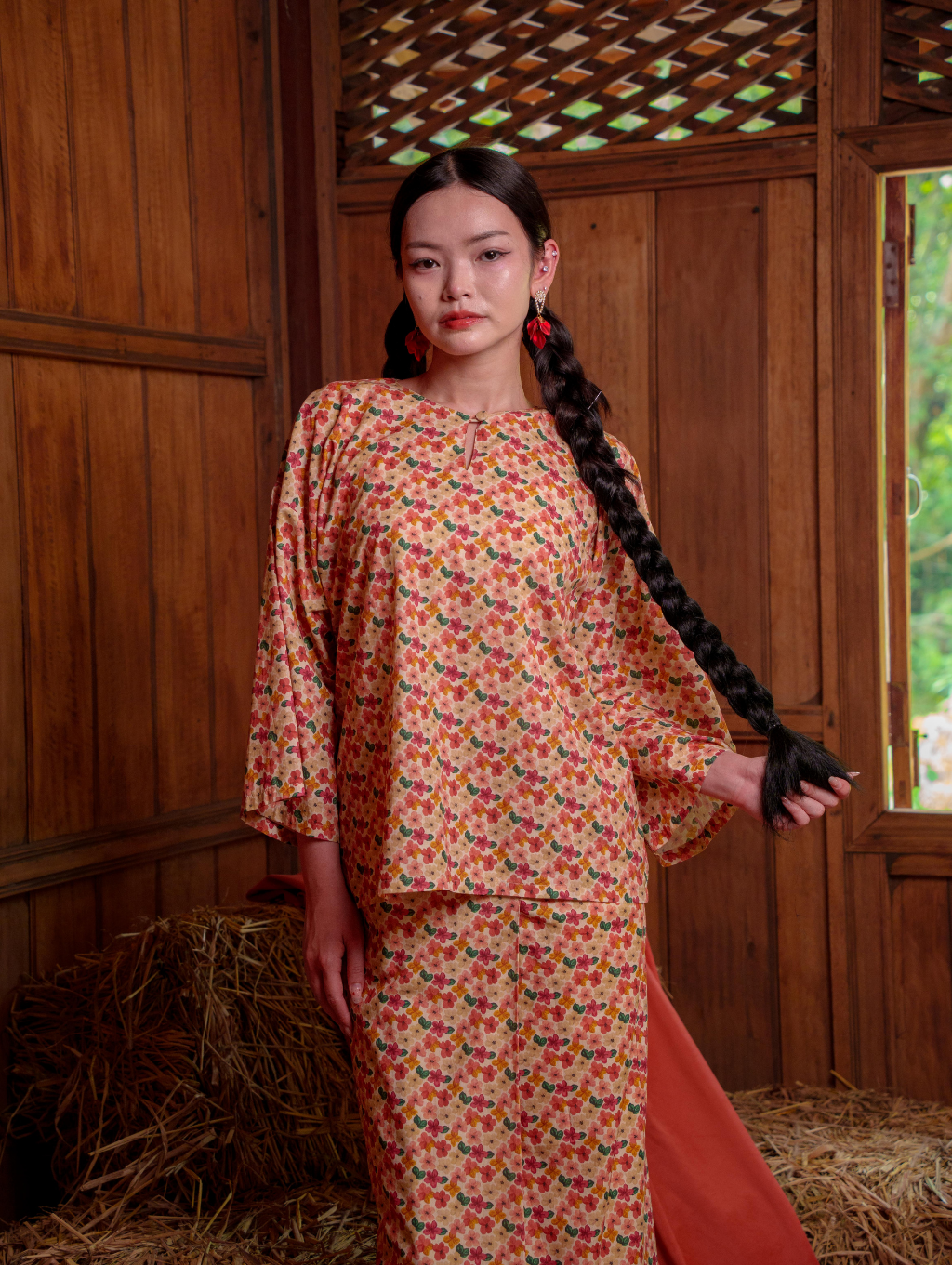 Tilly Oversized Kurung - Talia Cream