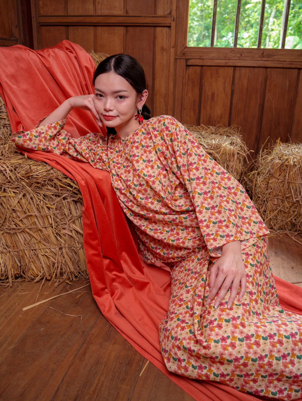 Tilly Oversized Kurung - Talia Cream