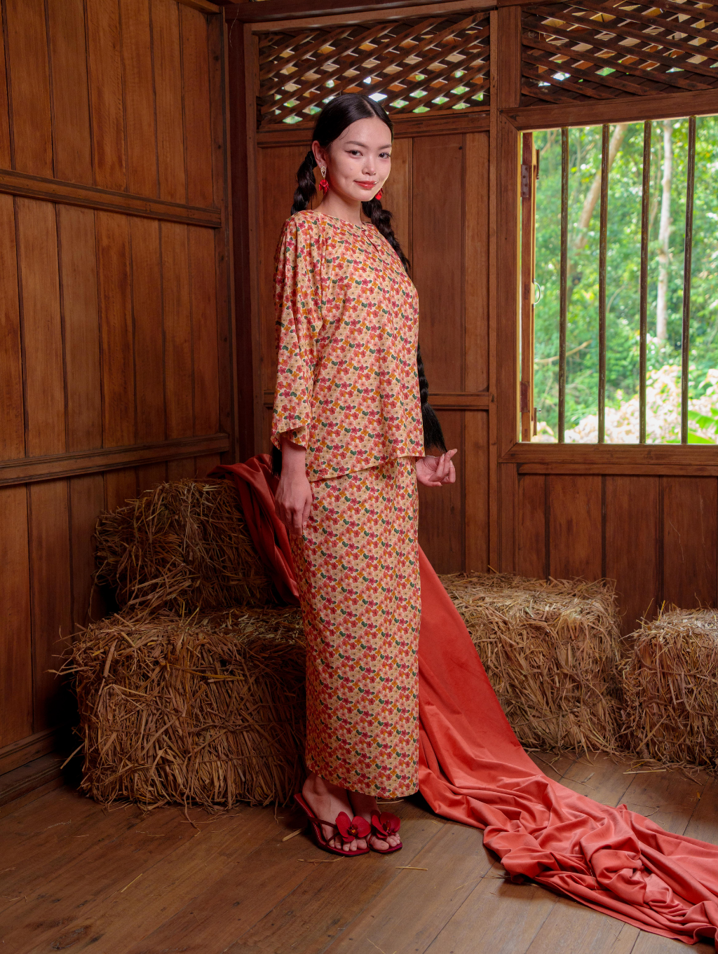 Tilly Oversized Kurung - Talia Cream