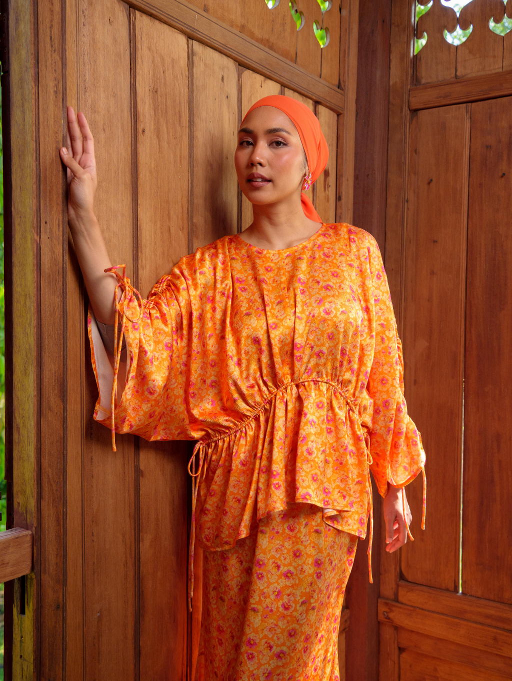 Dovey Gathered Set - Wisp Orange