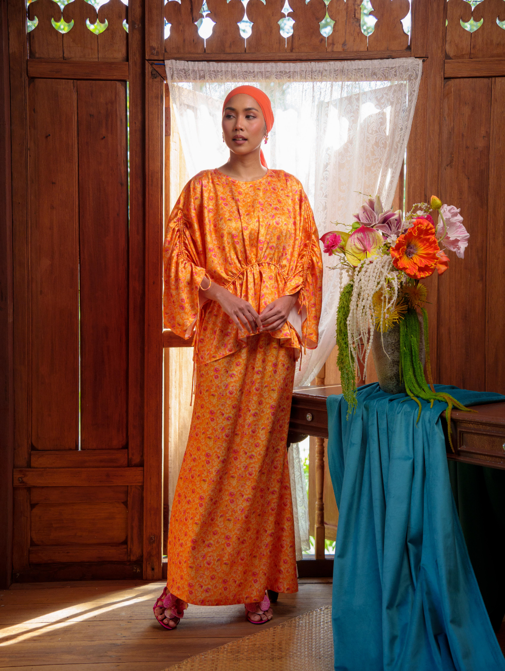 Dovey Gathered Set - Wisp Orange