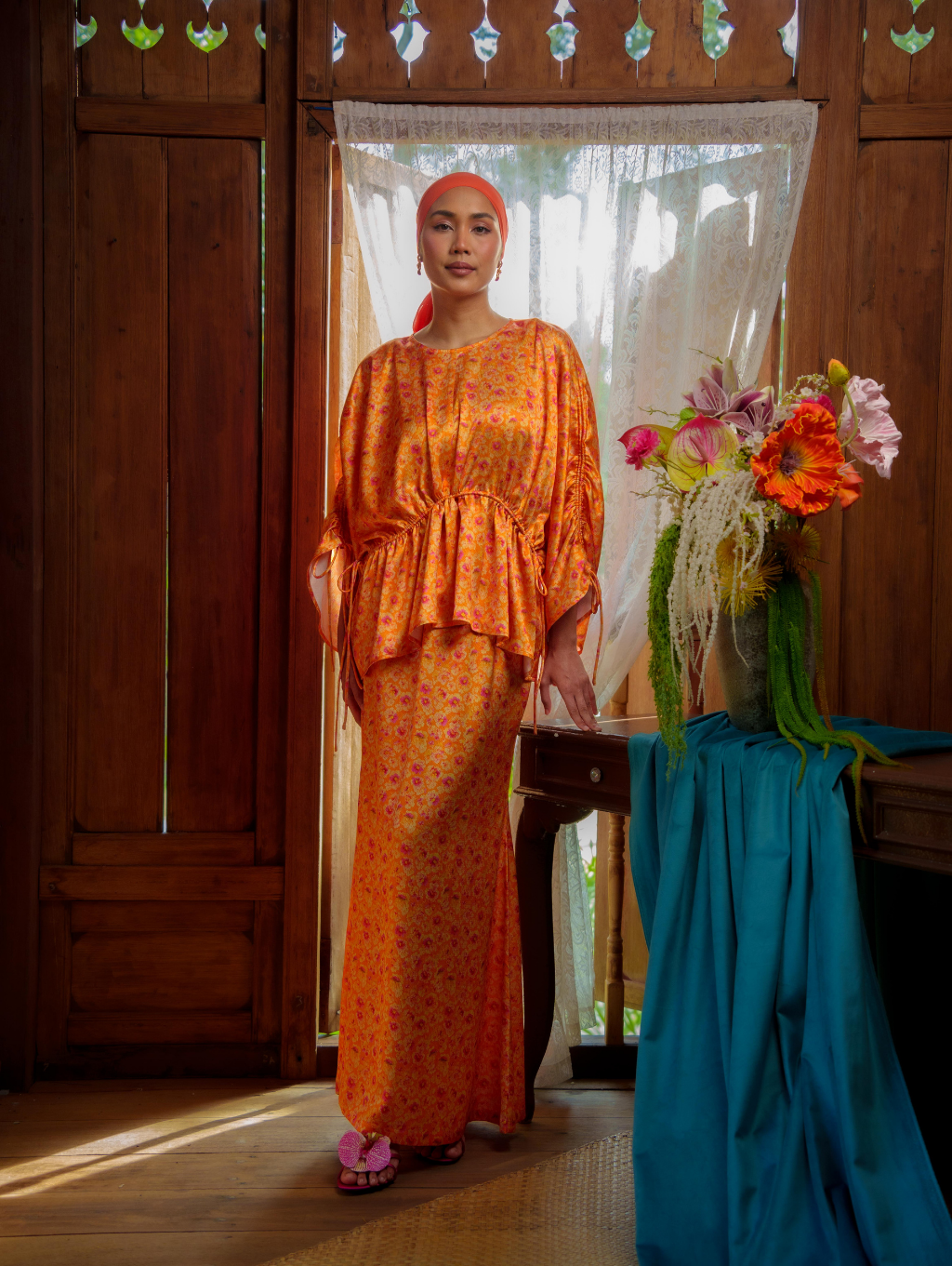 Dovey Gathered Set - Wisp Orange