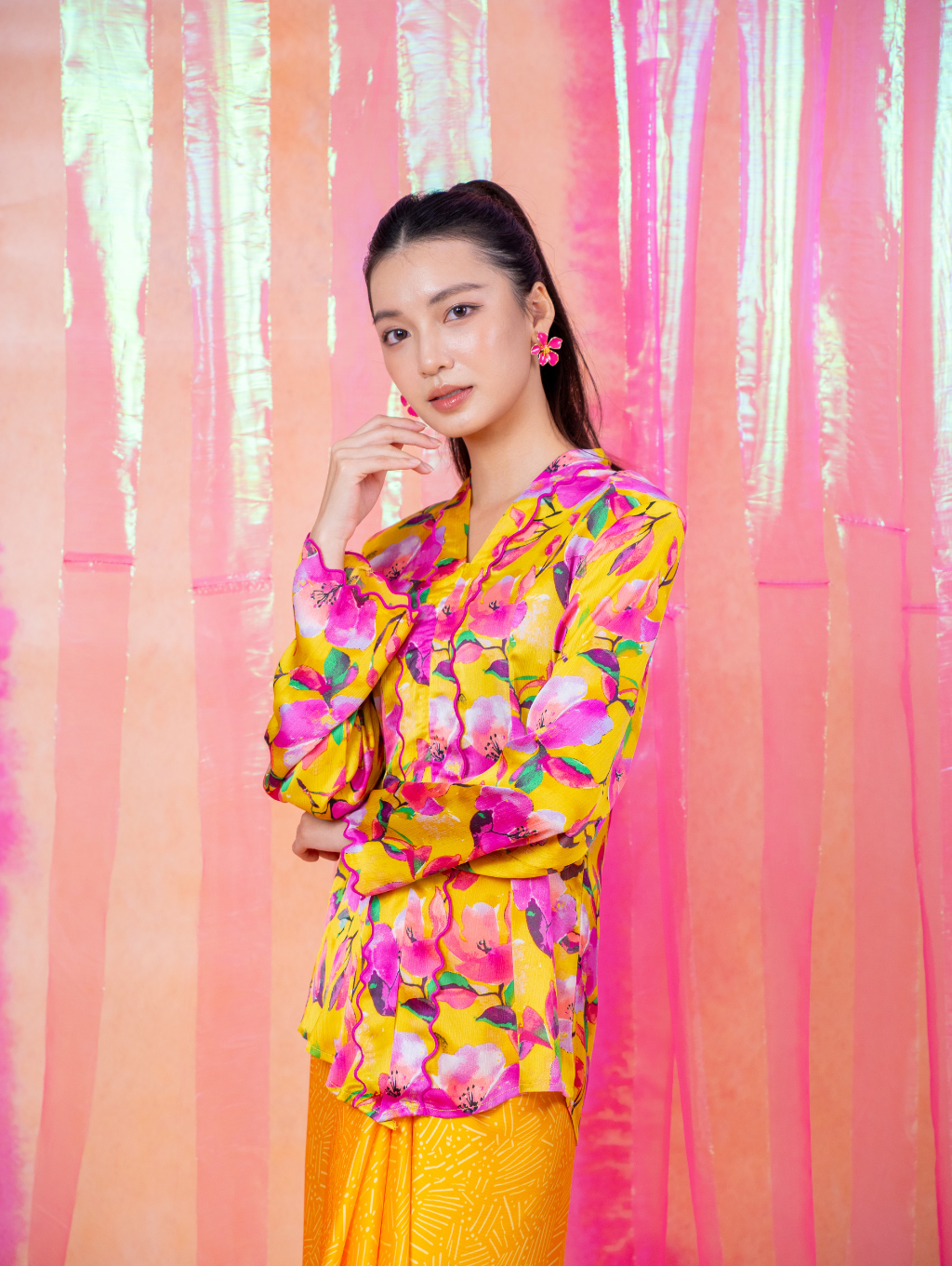 Elora Kebaya Top - Lily Yellow