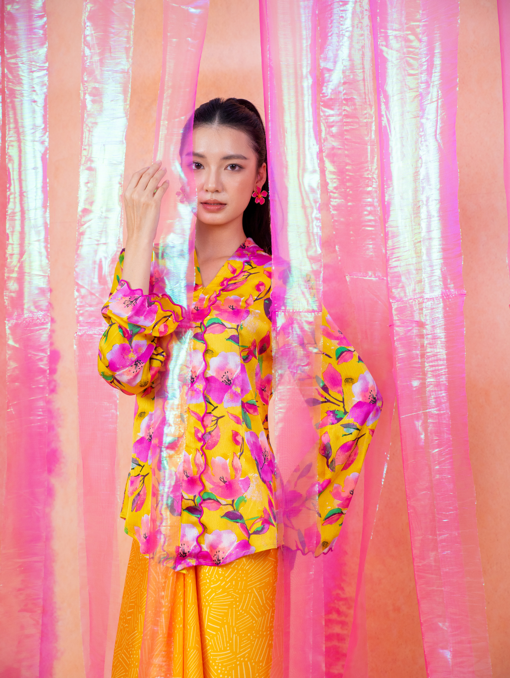 Elora Kebaya Top - Lily Yellow