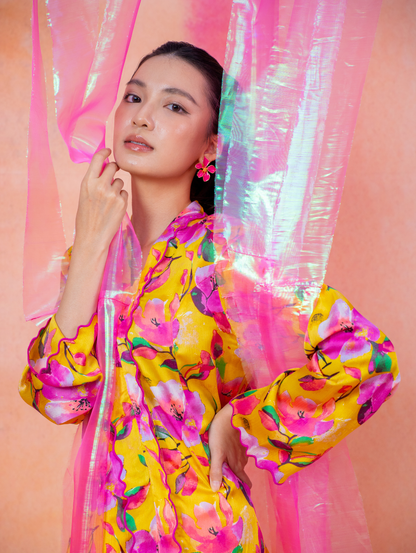 Elora Kebaya Top - Lily Yellow