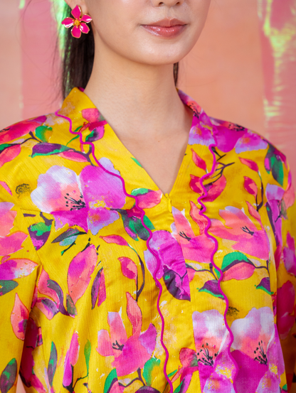 Elora Kebaya Top - Lily Yellow
