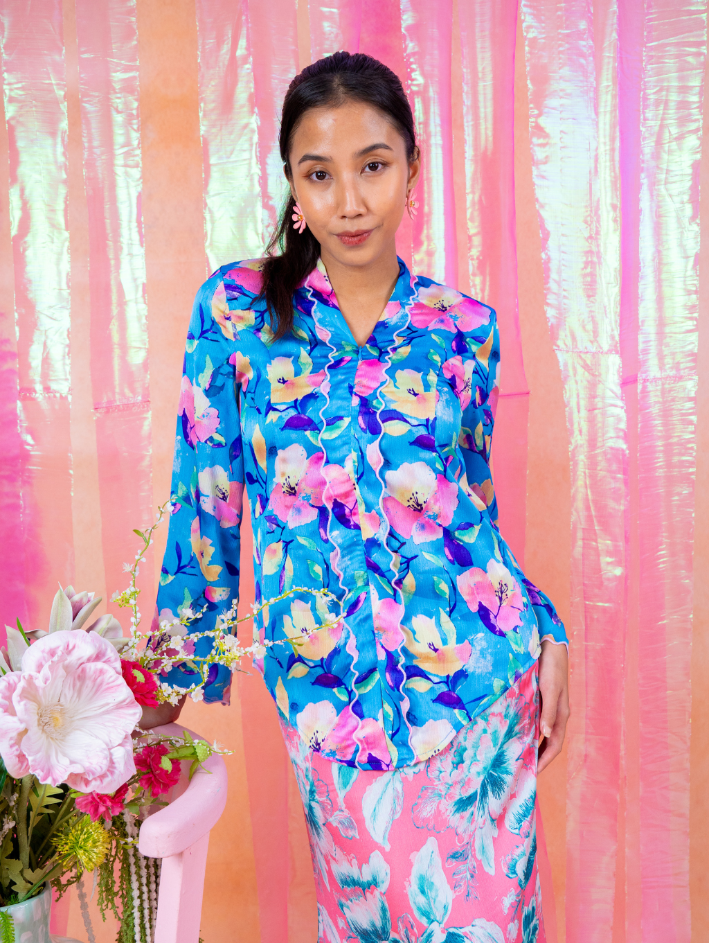 Elora Kebaya Top - Lily Blue