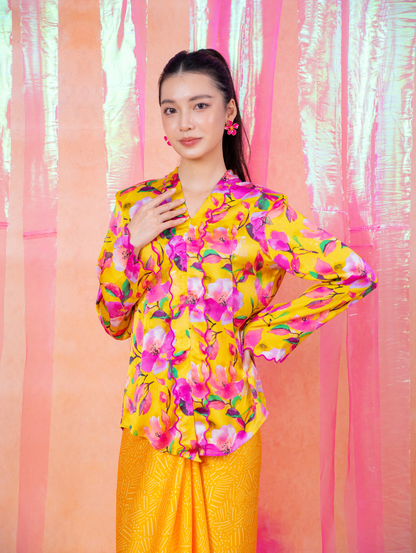 Elora Kebaya Top - Lily Yellow