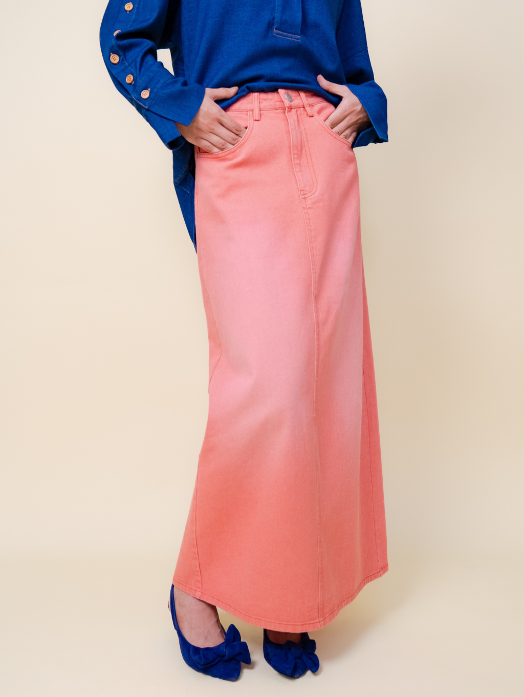 Jade Denim Skirt - Pink