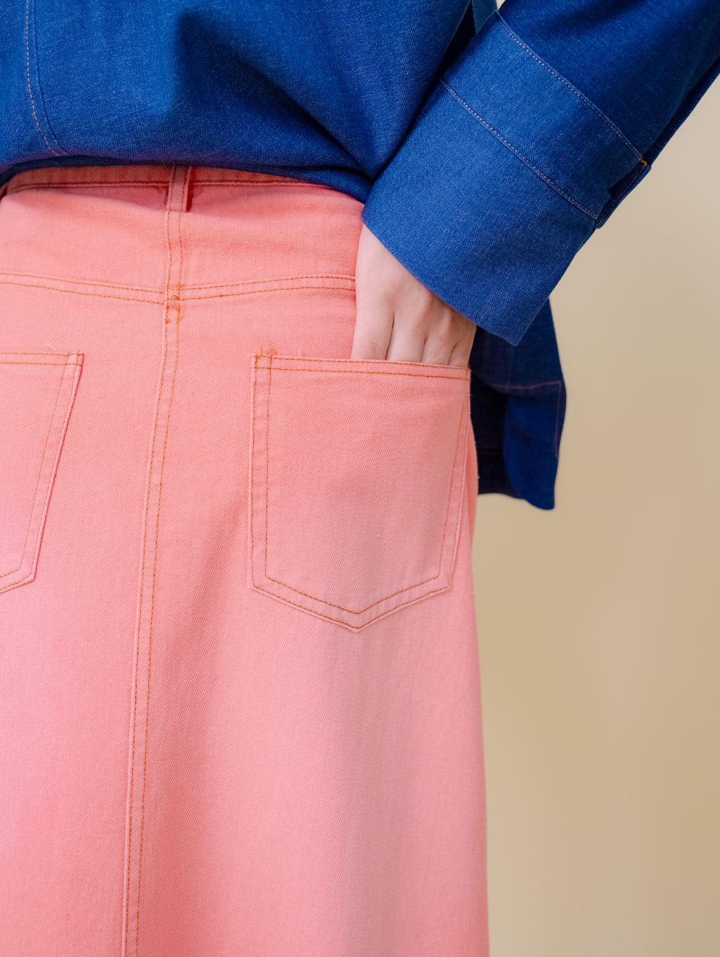 Jade Denim Skirt - Pink