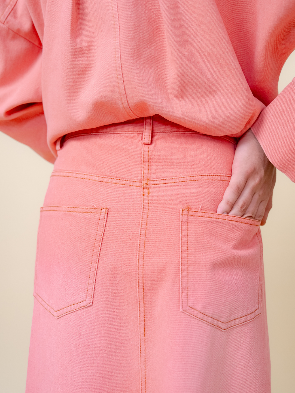 Jade Denim Skirt - Pink