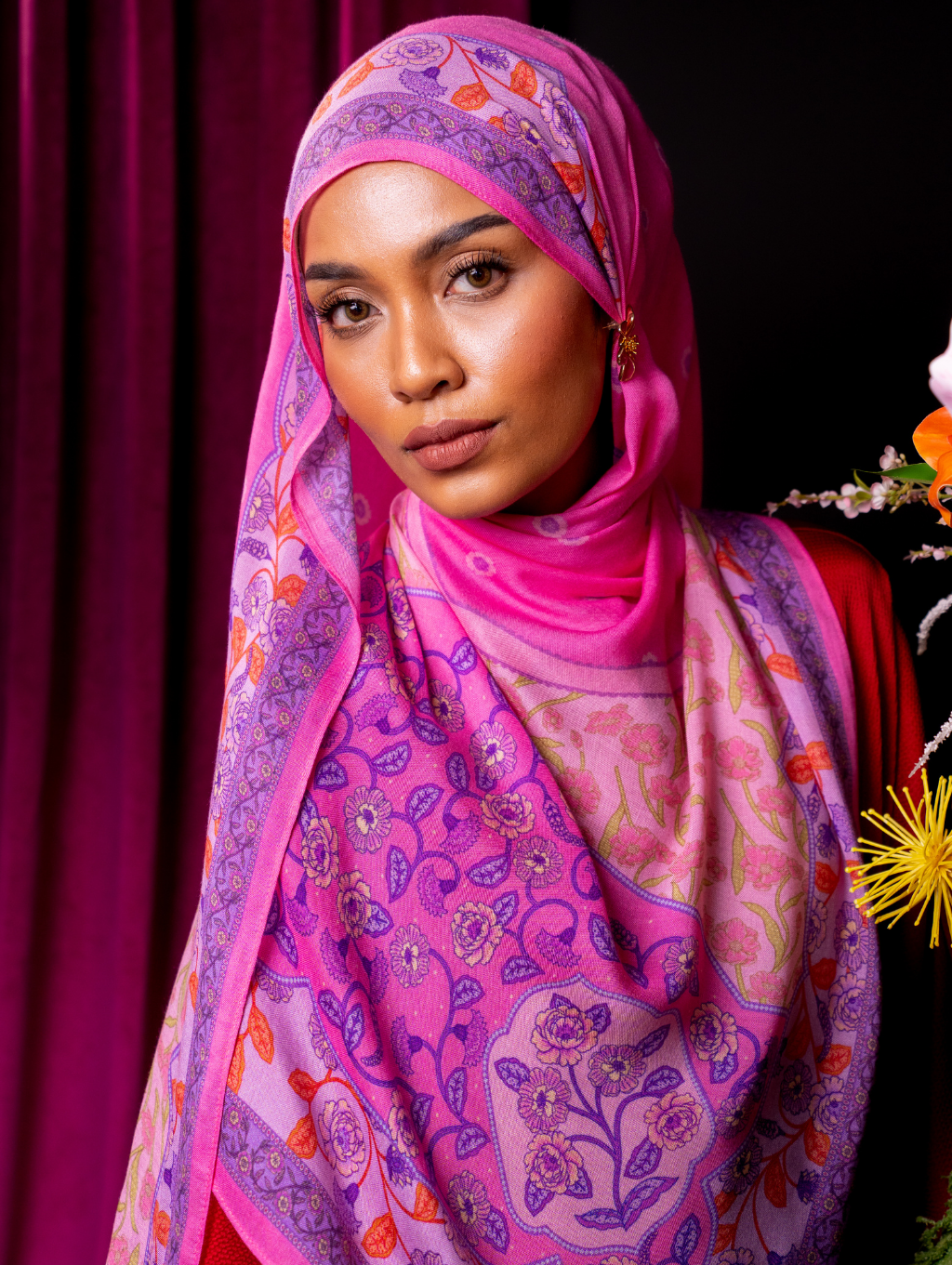 Lana Modal Shawl - Mughal Pink