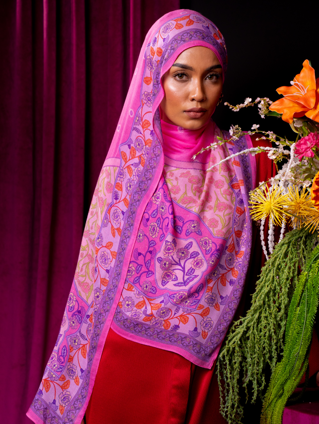 Lana Modal Shawl - Mughal Pink