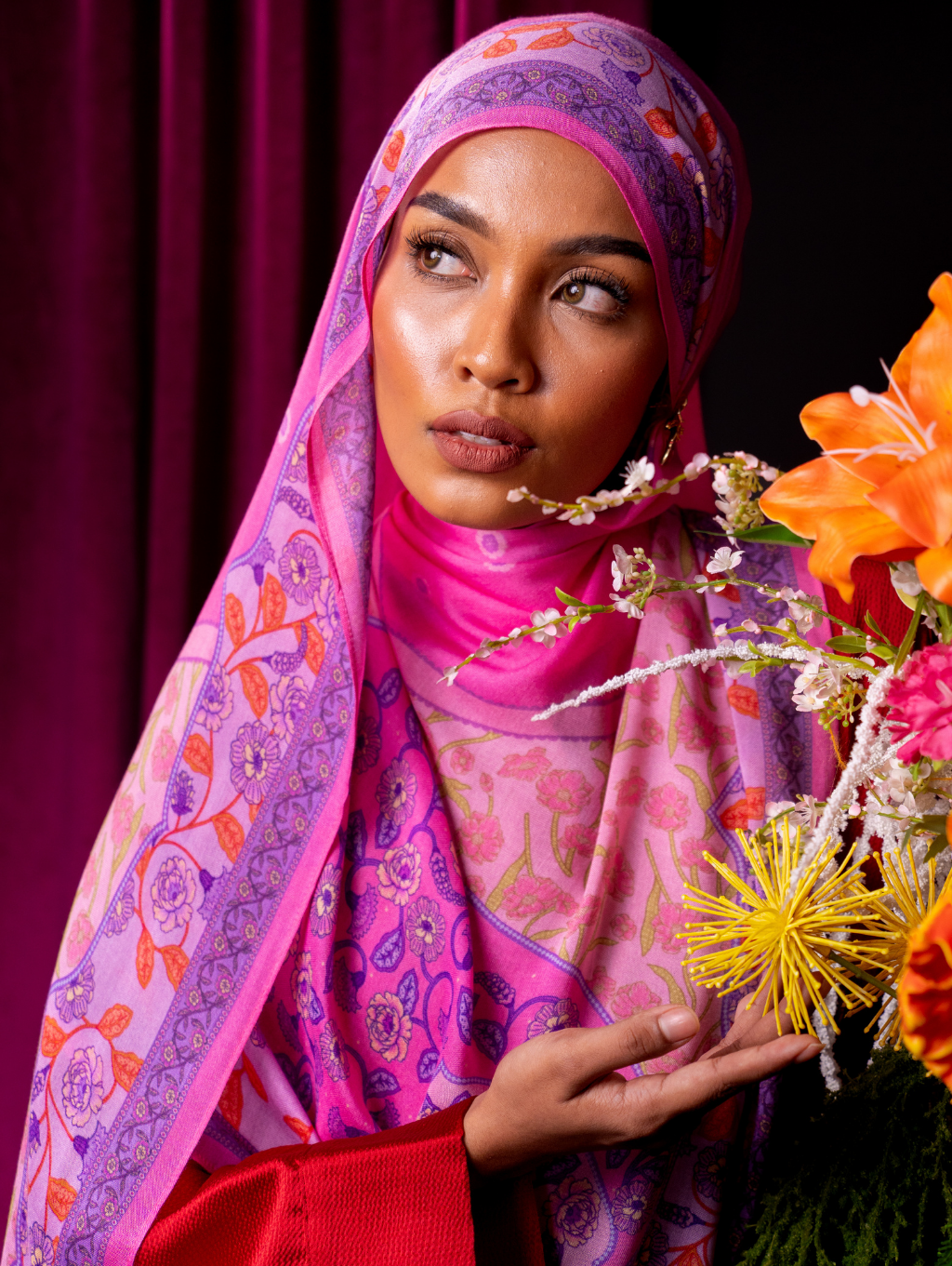 Lana Modal Shawl - Mughal Pink