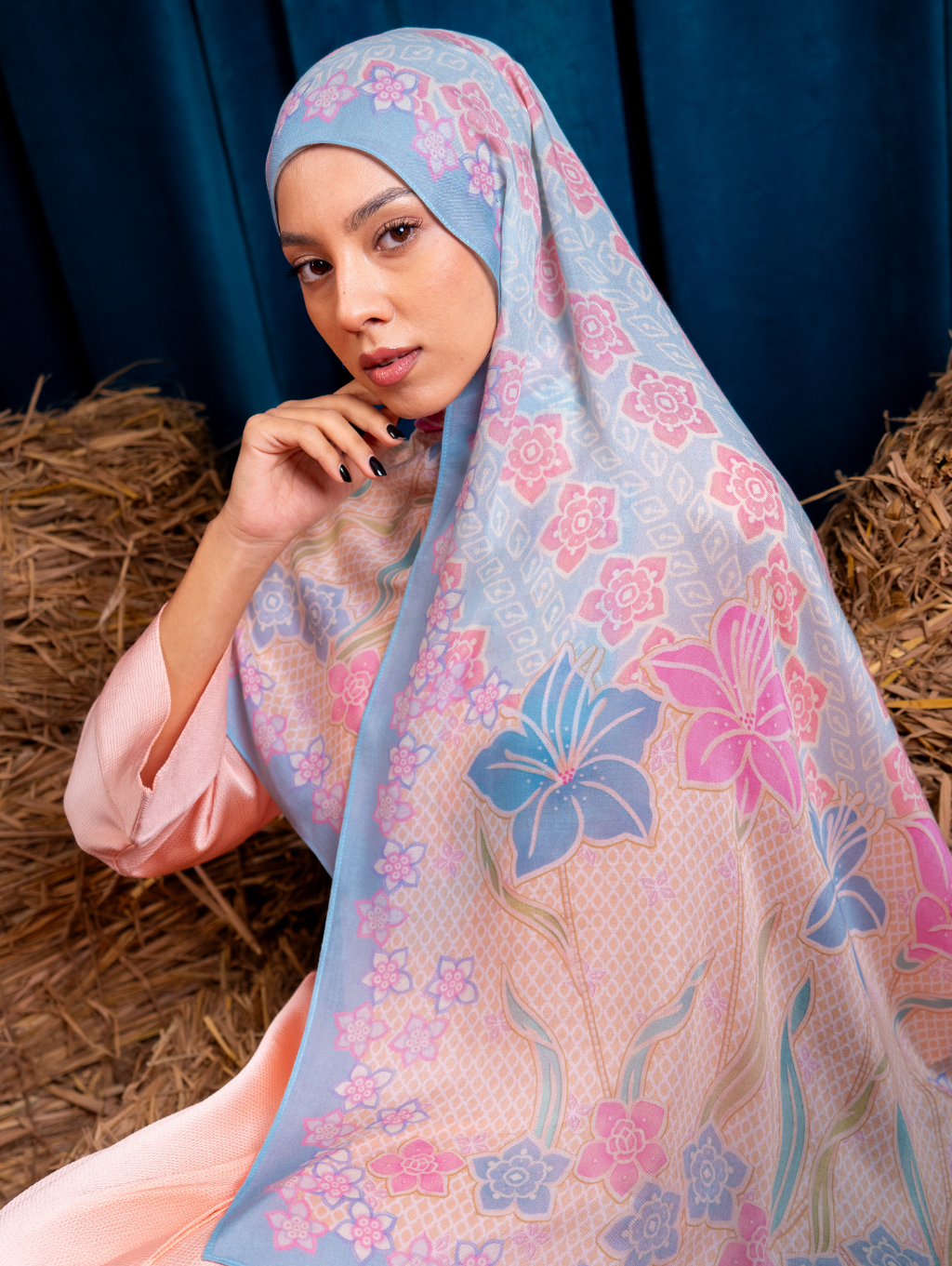 Lana Modal Shawl - Blossom Weave Blue