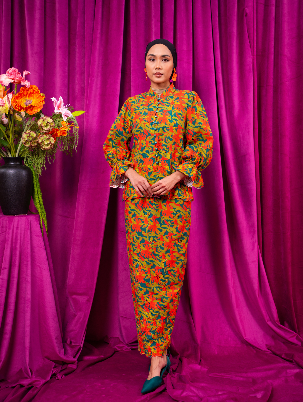 Elise Embroidery Kebaya - Paloma Emerald