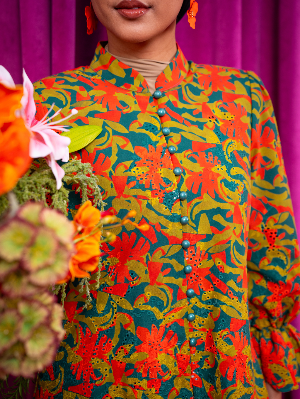 Elise Embroidery Kebaya - Paloma Emerald