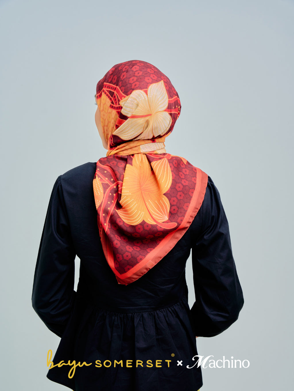Square Scarf - Darling Bloom in Hana Maroon