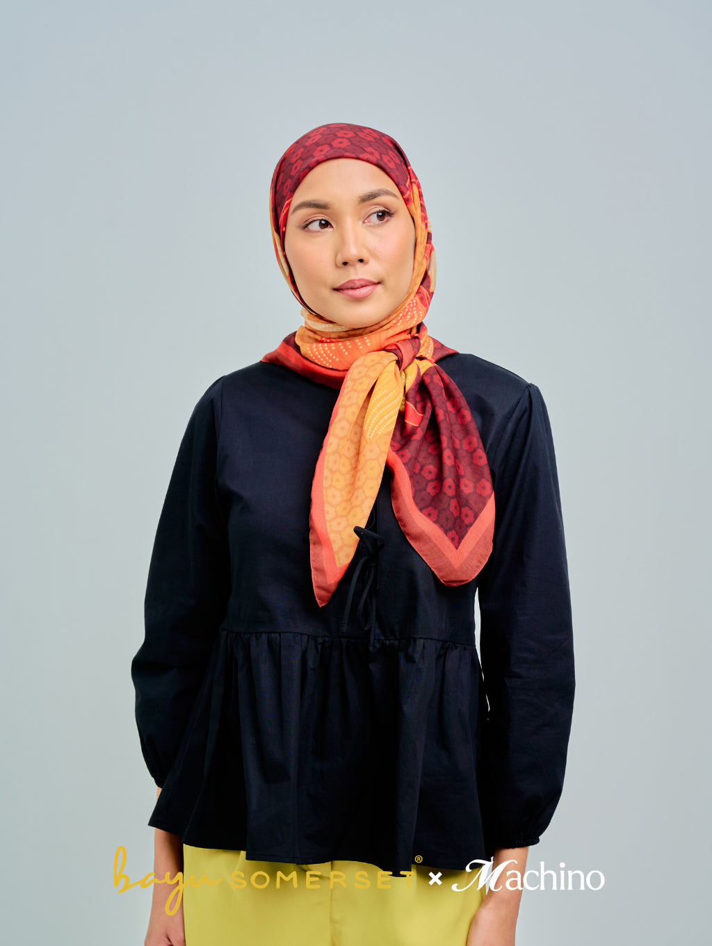Square Scarf - Darling Bloom in Hana Maroon
