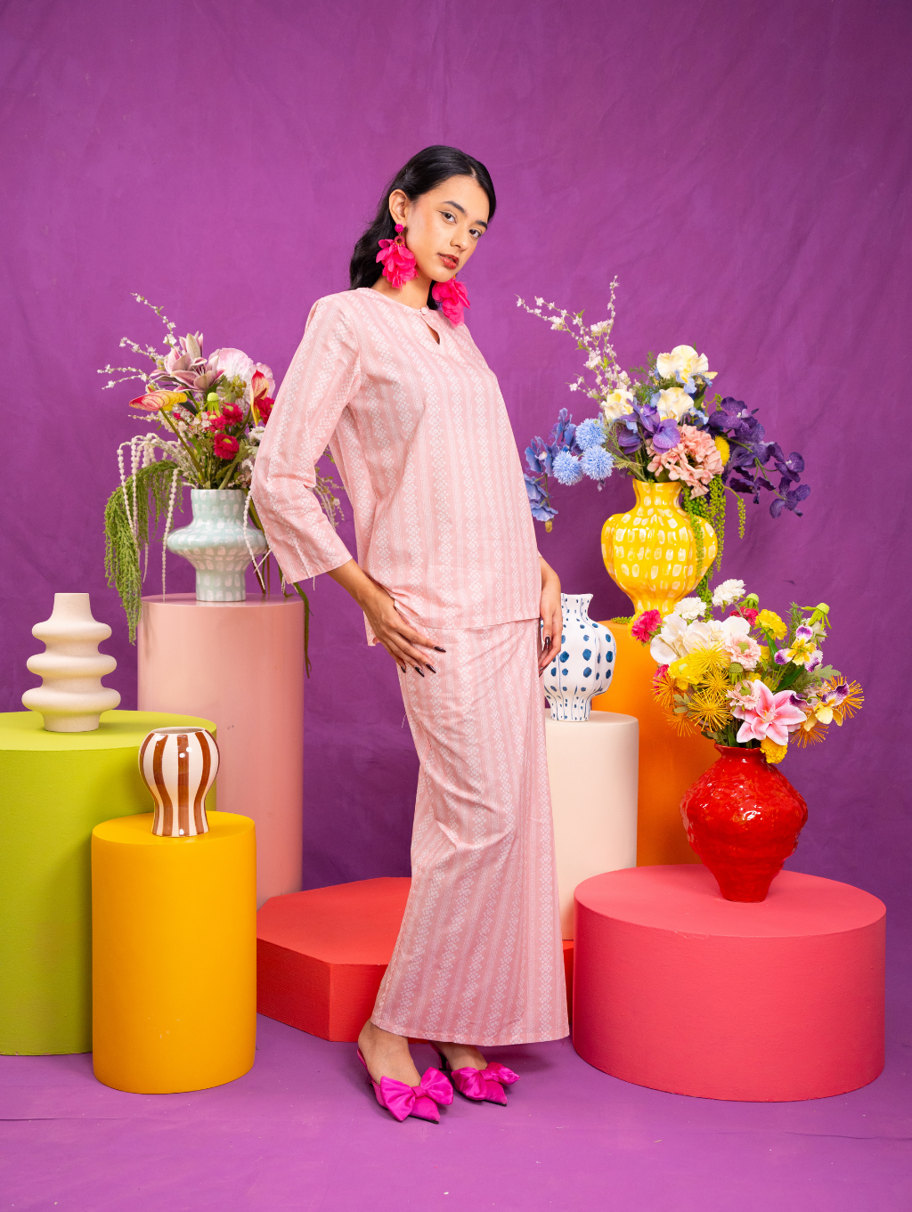 Mandisa Kurung in Pink