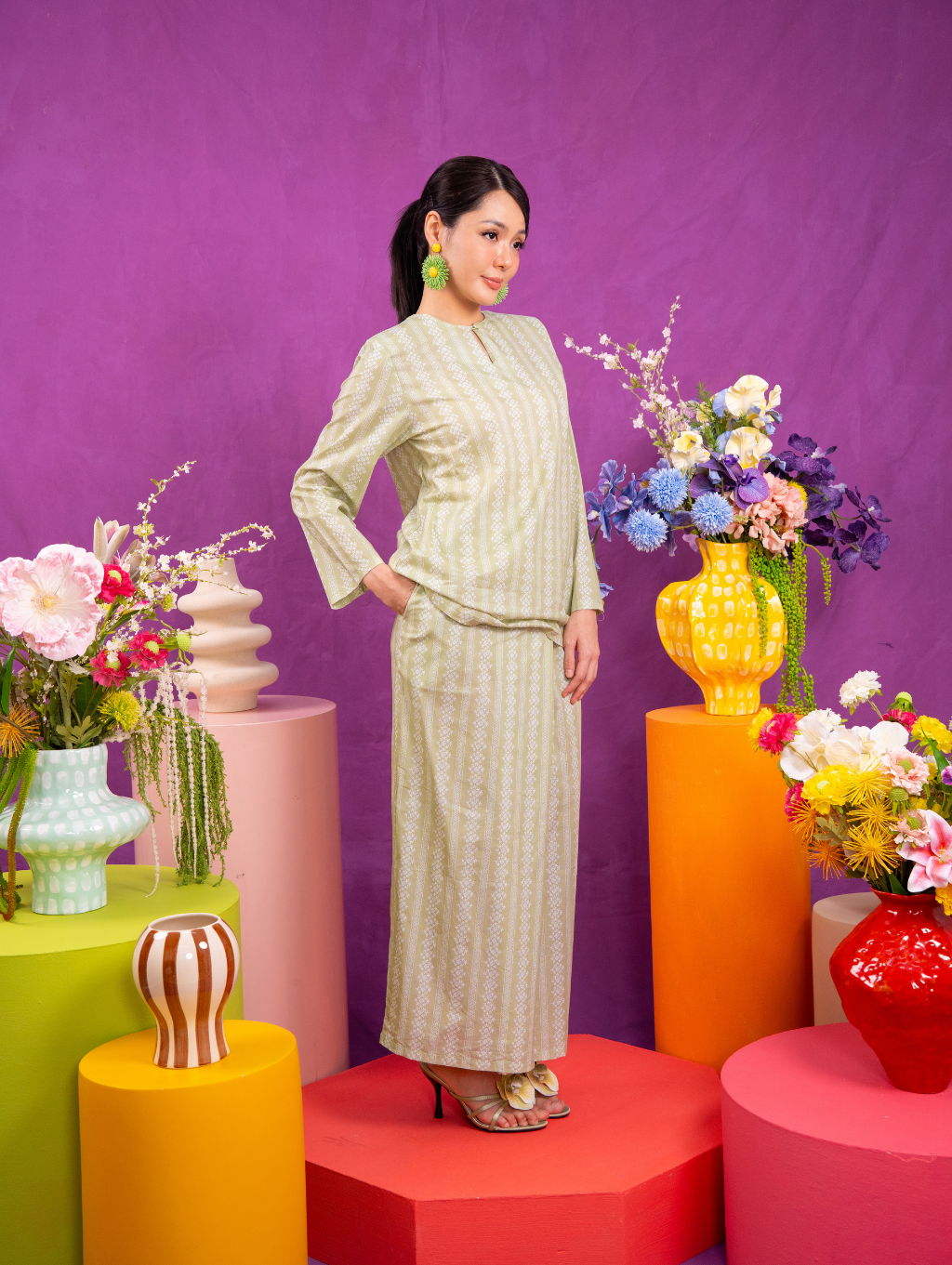 Mandisa Kurung in Green