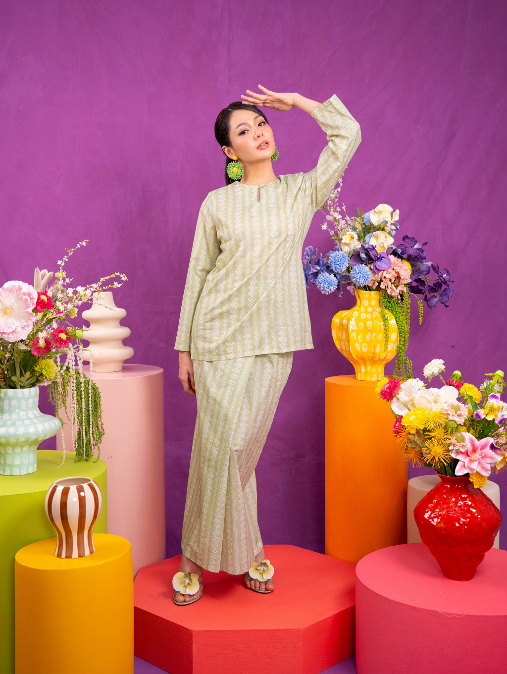 Mandisa Kurung in Green