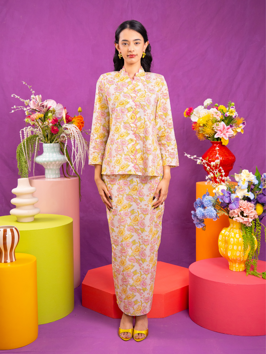Noura Scalloped Kurung - Juwita