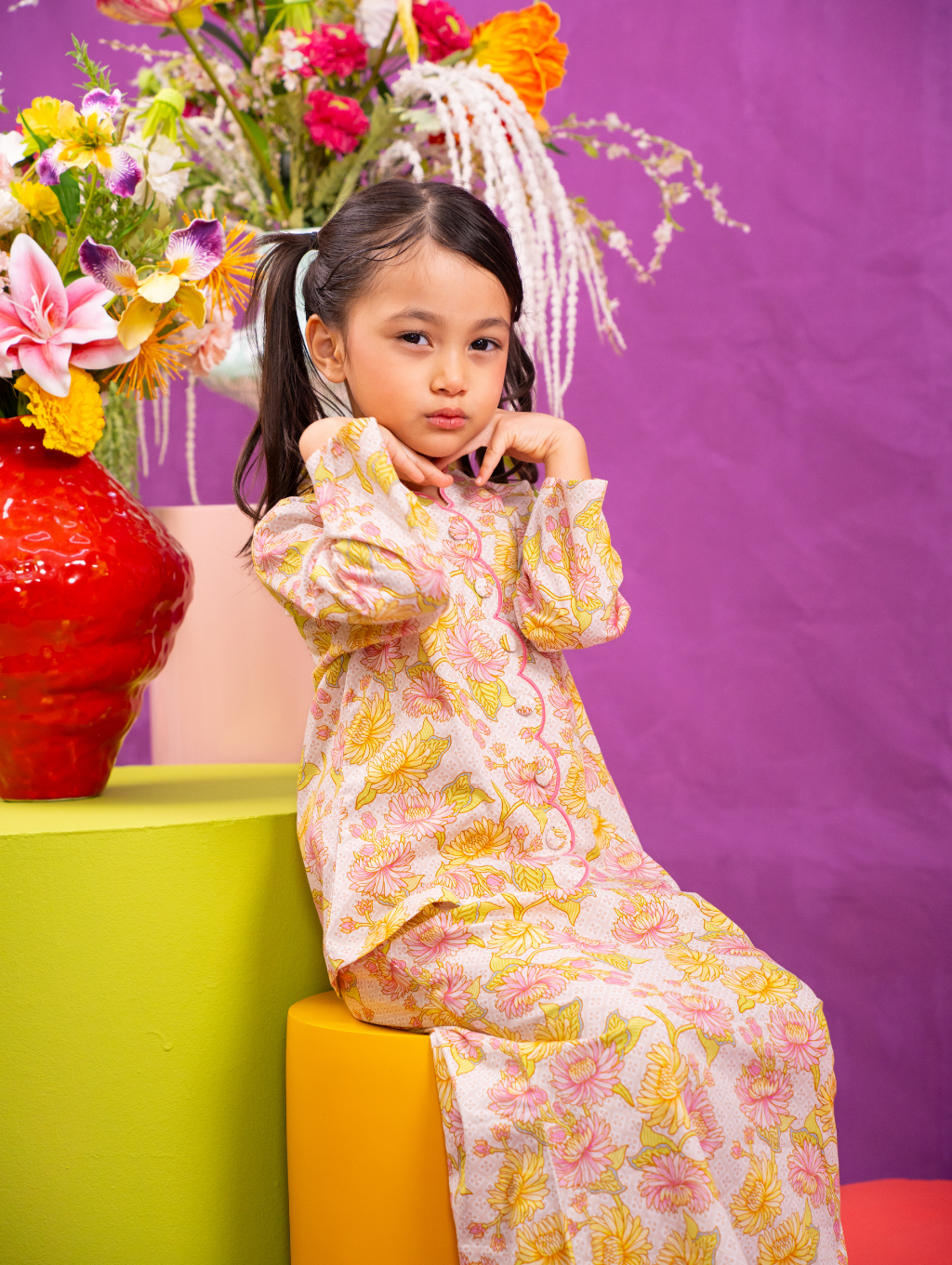 KIDS Noura Scalloped Kurung - Juwita