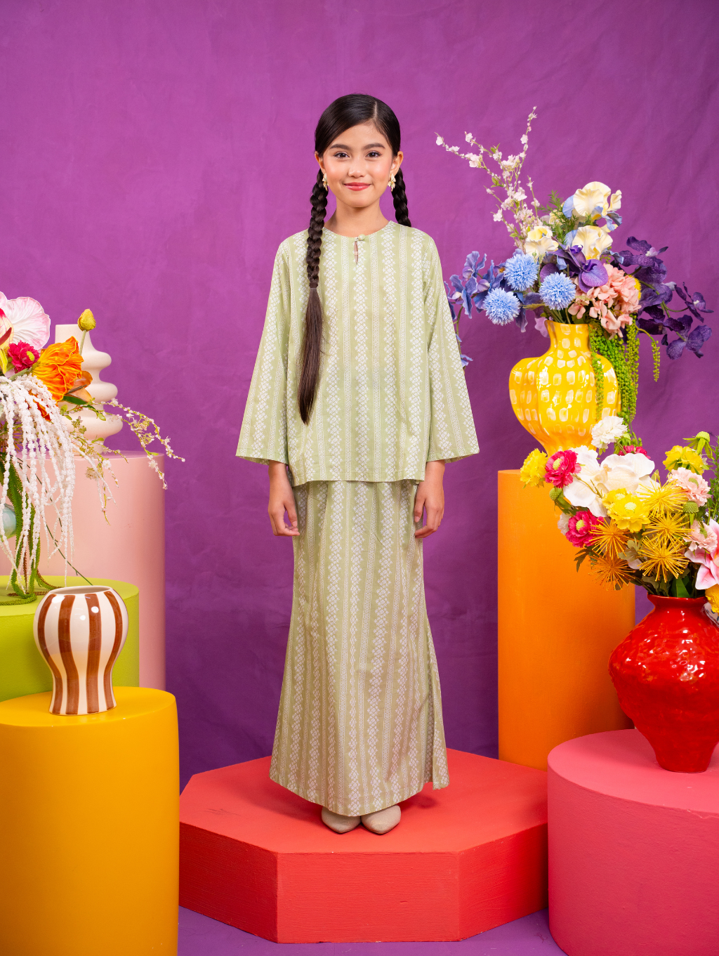 KIDS Mandisa Kurung in Green