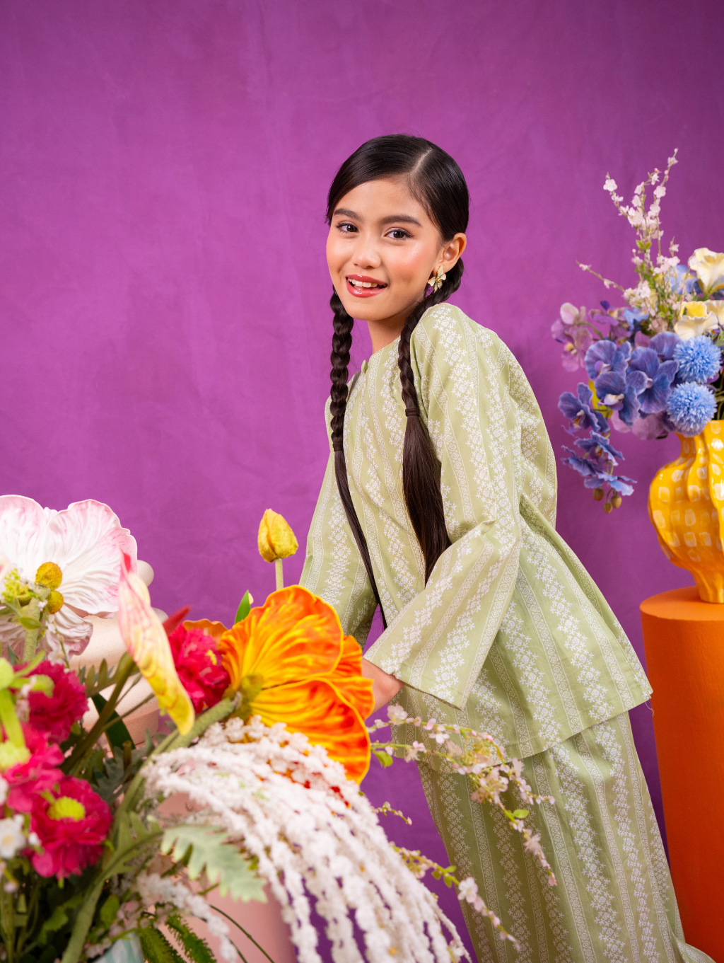 KIDS Mandisa Kurung in Green