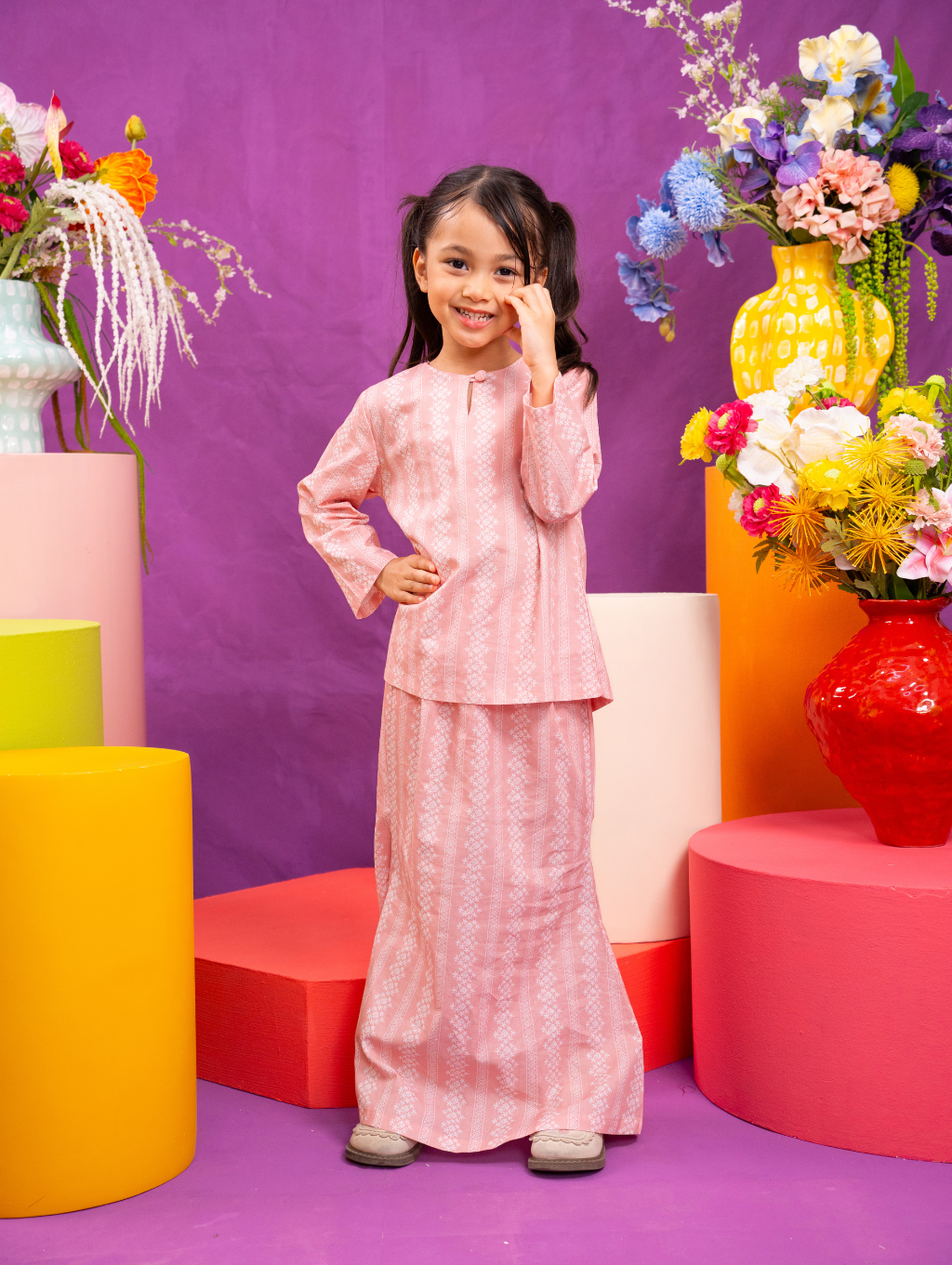 KIDS Mandisa Kurung in Pink