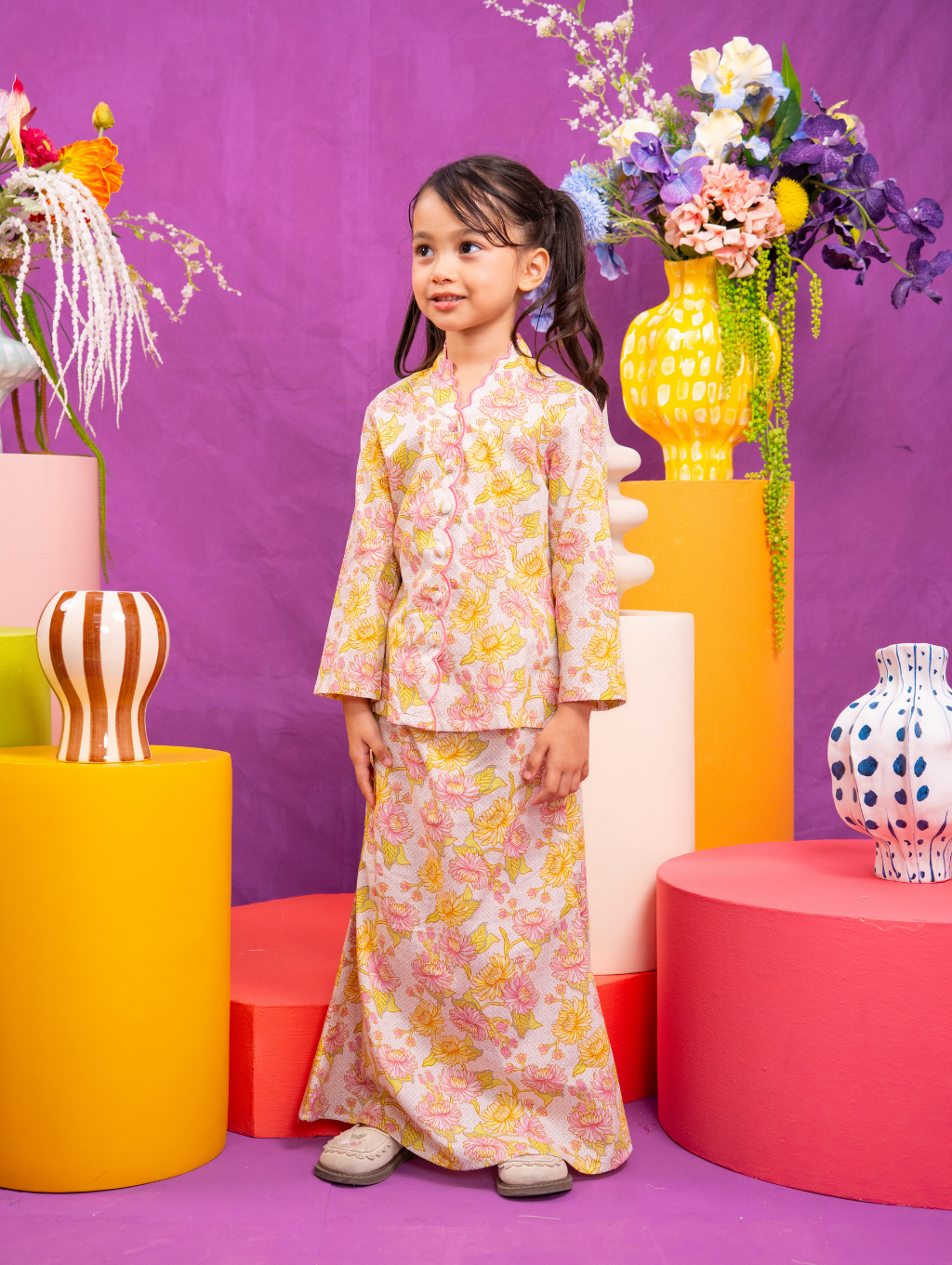 KIDS Noura Scalloped Kurung - Juwita