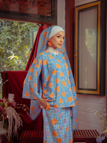 Tilly Oversized Kurung - Warisan Purnama Biru